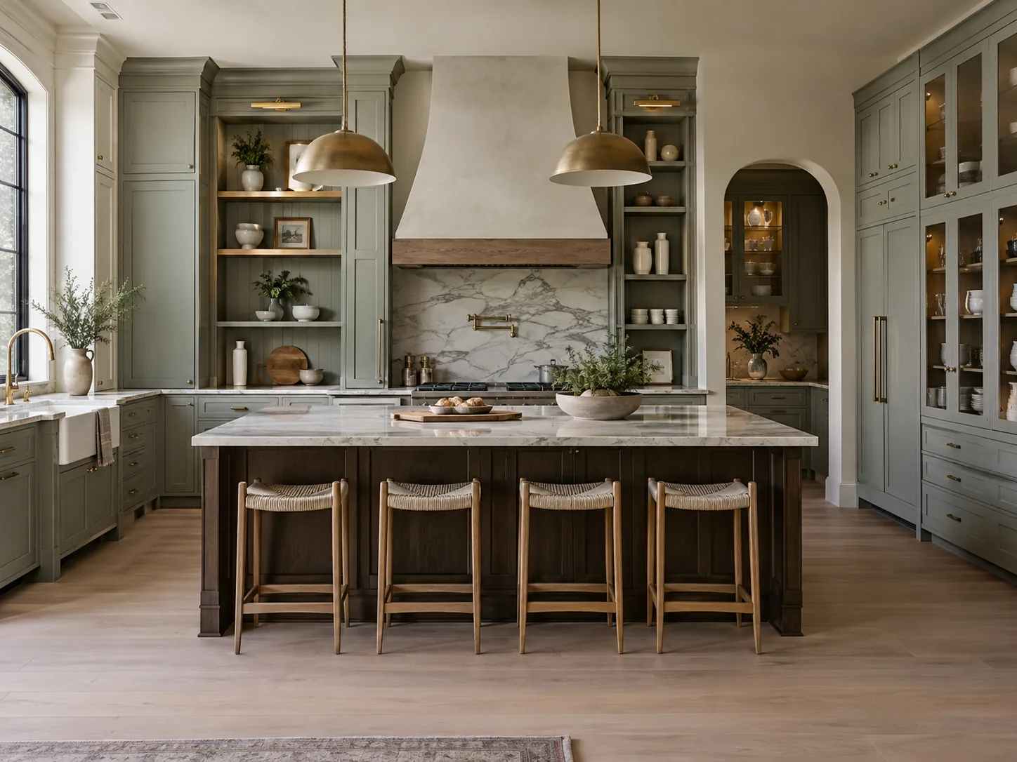 Custom kitchen cabinetry and wood island